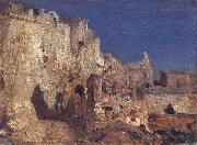 Felix Ziem The Ramparts,Algiers oil painting on canvas